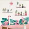 Pink Green Flamingo with Tropical Leaves Removable PVC Wall Stickers Living Room